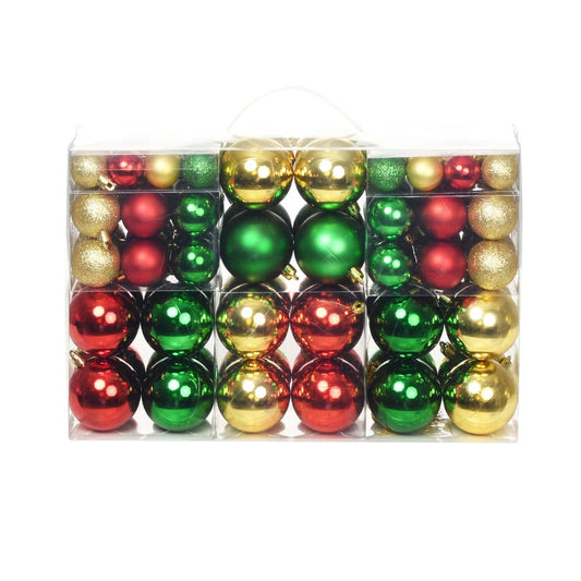 Christmas balls, 100 pcs., red, gold and green