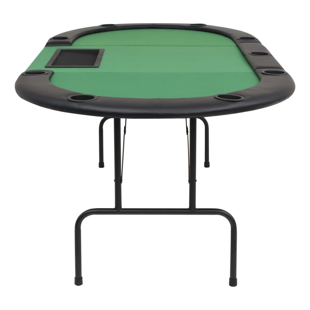 poker table, folding, for 10 players, oval, green