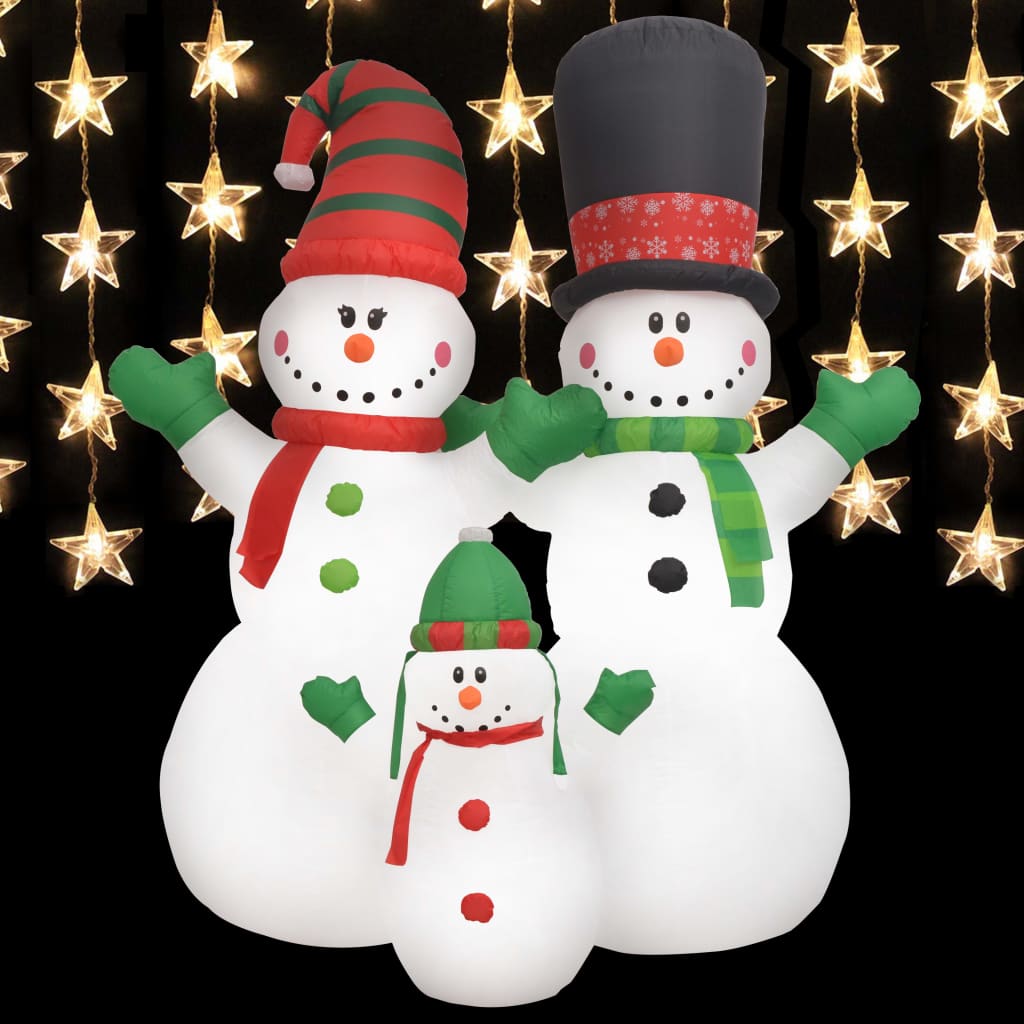 inflatable snowmen, 3 pcs., LED, IP44, 240 cm