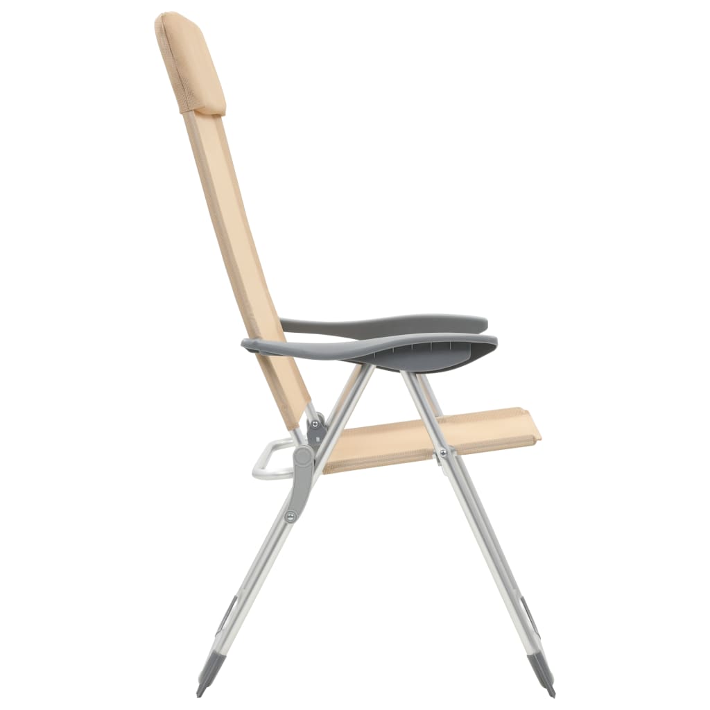кемпинговые стулья, 4 шт., кремового цвета, алюминий, складные
