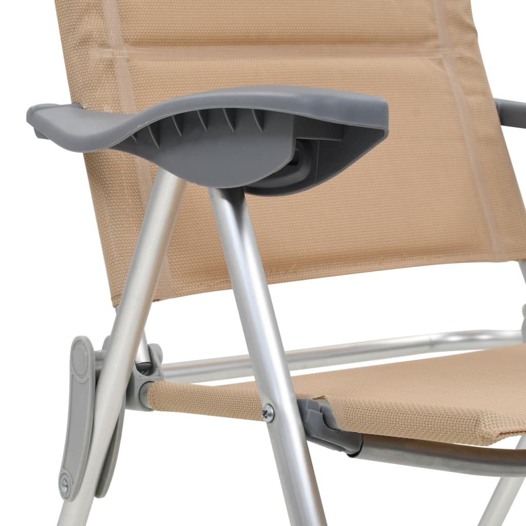 кемпинговые стулья, 2 шт., 58x69x111 см, алюминий, серый