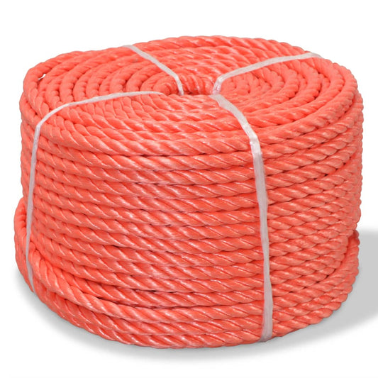 верёвка витая, полипропилен, 14 мм, 250 м, оранжевая