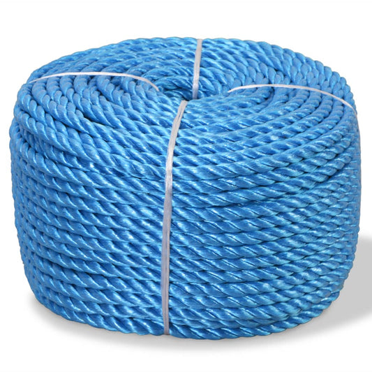 Веревка витая, полипропилен, 8 мм, 500 м, синяя