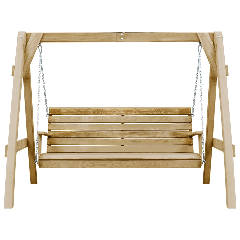 garden rocking bench, impregnated pine wood, 205x150x157 cm
