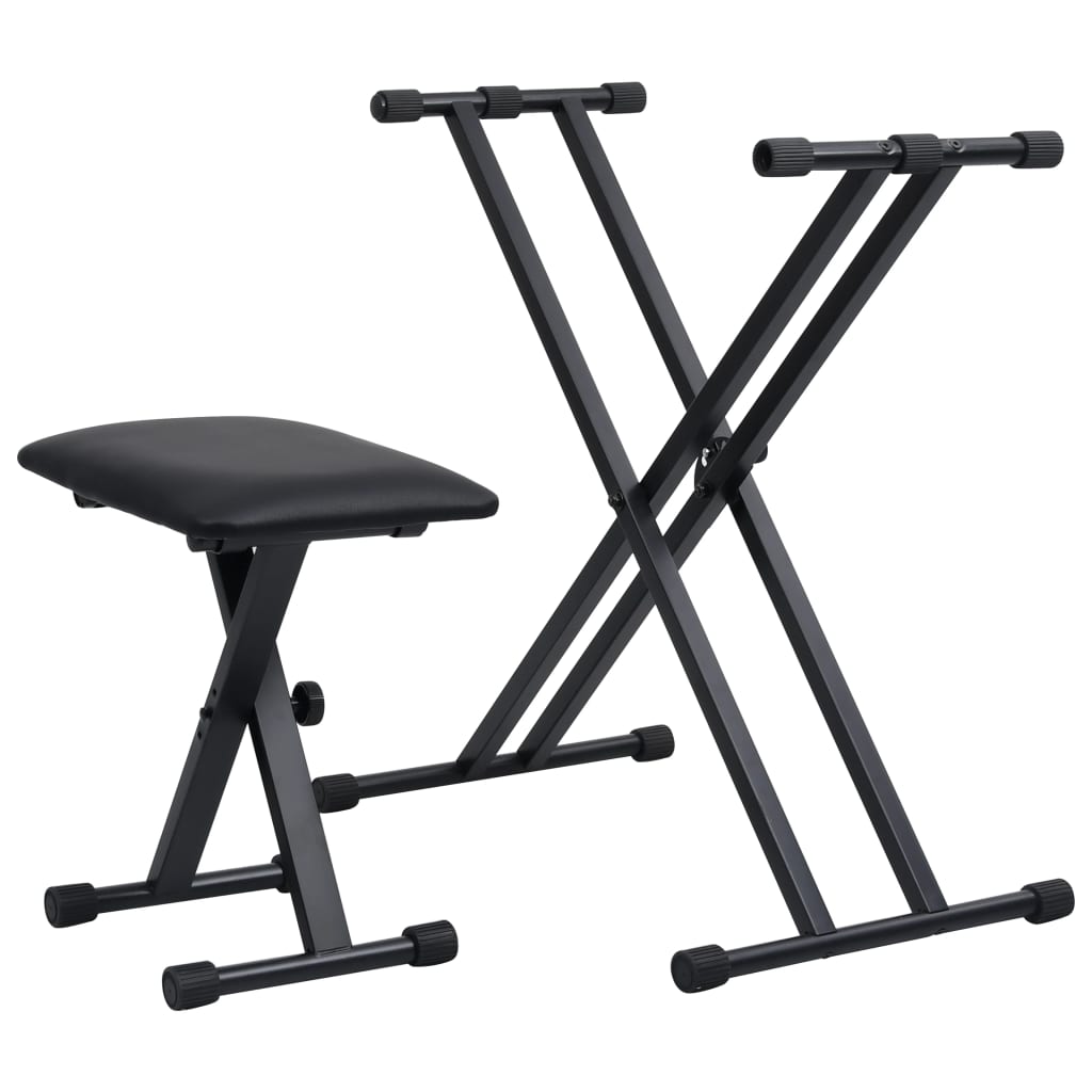 keyboard stand and bench, double, black