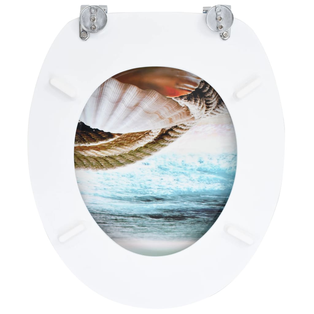 toilet seat with lid, MDF, clam design