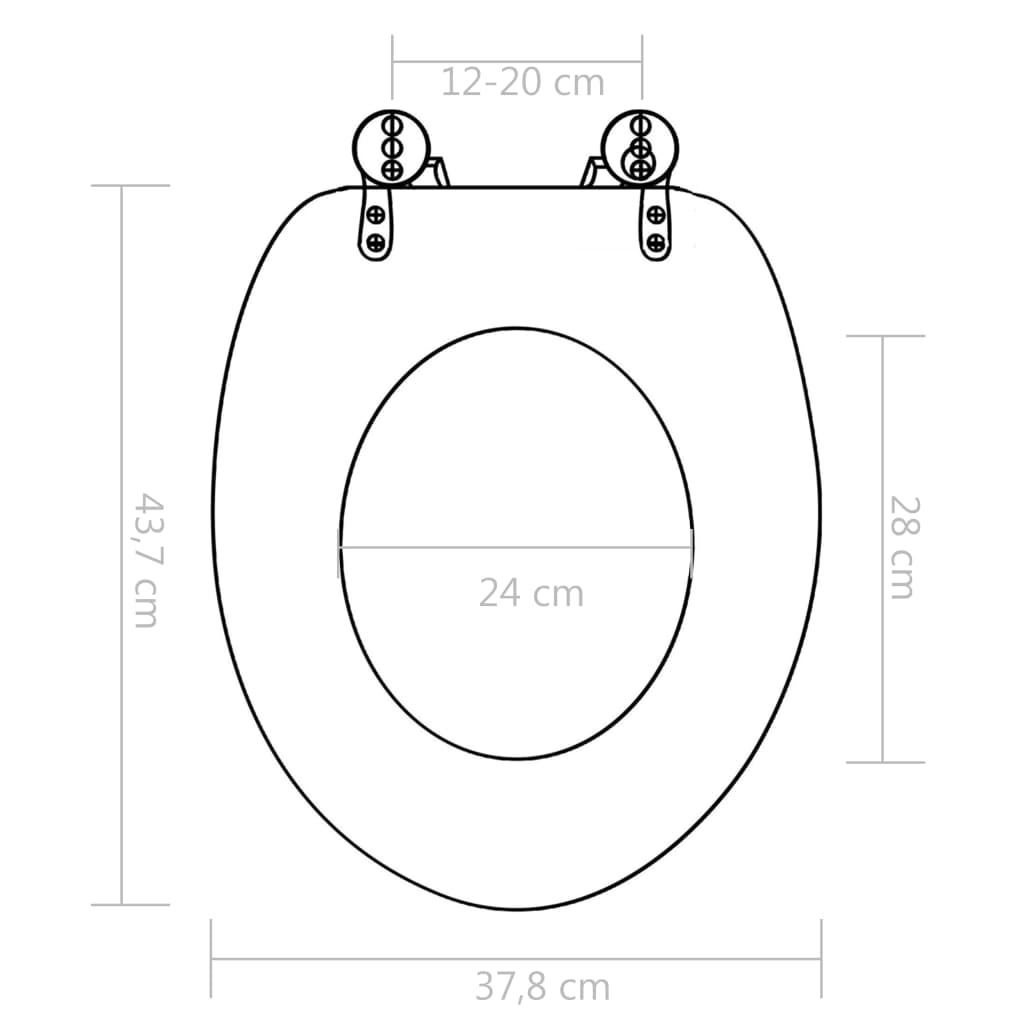 toilet seat with lid, MDF, clam design