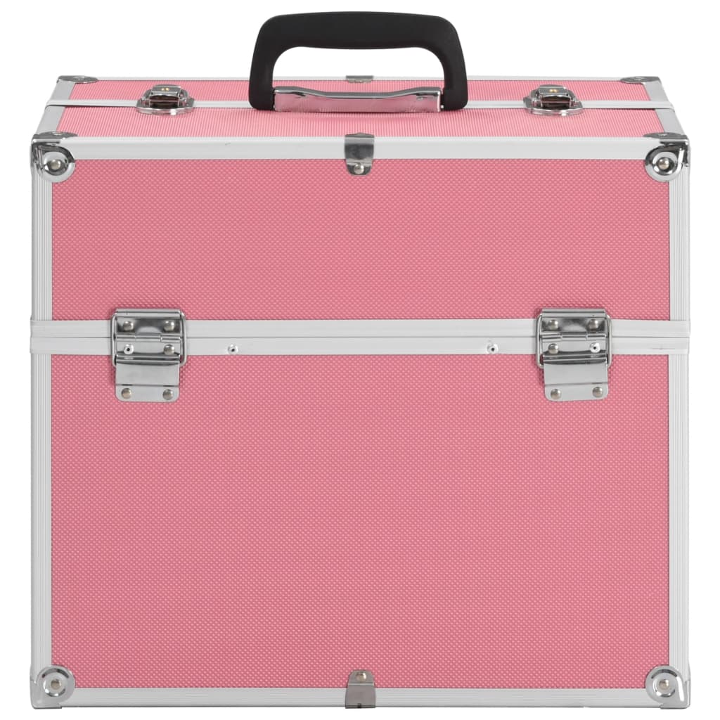 kosmētikas koferis, 37x24x35 cm, alumīnijs, rozā
