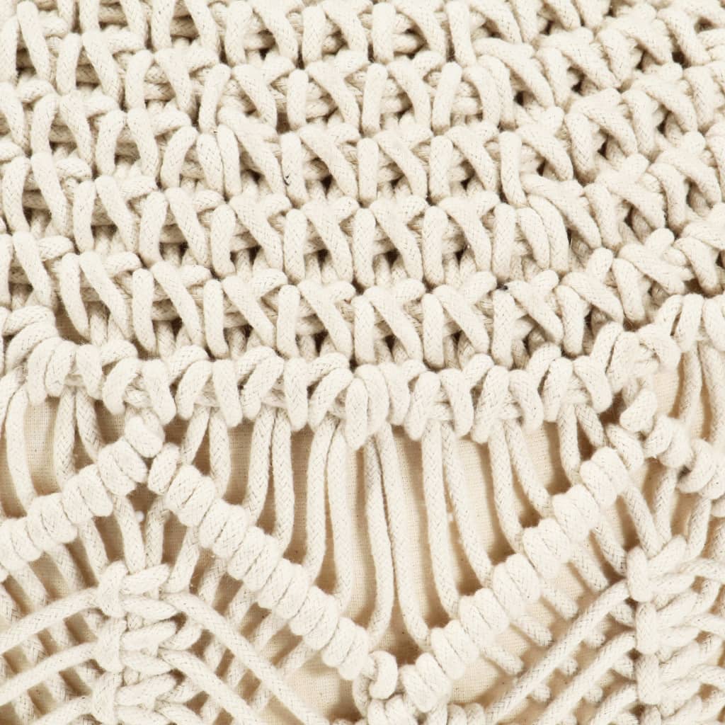 pouf, knotting technique, handmade, 45x30 cm, cotton
