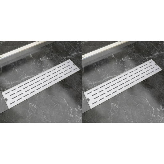linear shower drains, 2 pcs., 530x140 mm, stainless steel