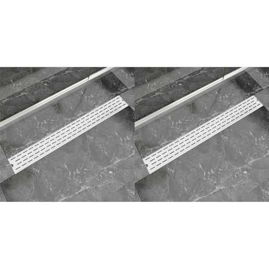 linear shower drains, 2 pcs., 930x140 mm, stainless steel