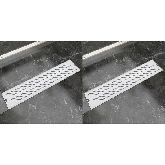 linear shower drains, 530x140 mm, 2 pcs., stainless steel