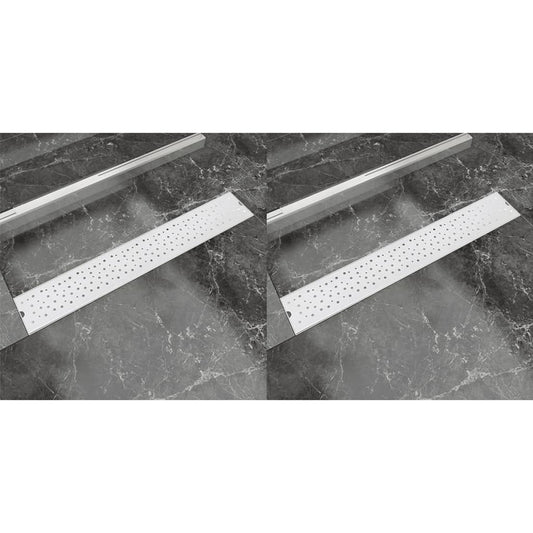 linear shower drains, 2 pcs., 730x140 mm, stainless steel