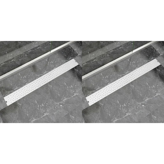 linear shower drains, 2 pcs., 1030x140 mm, stainless steel