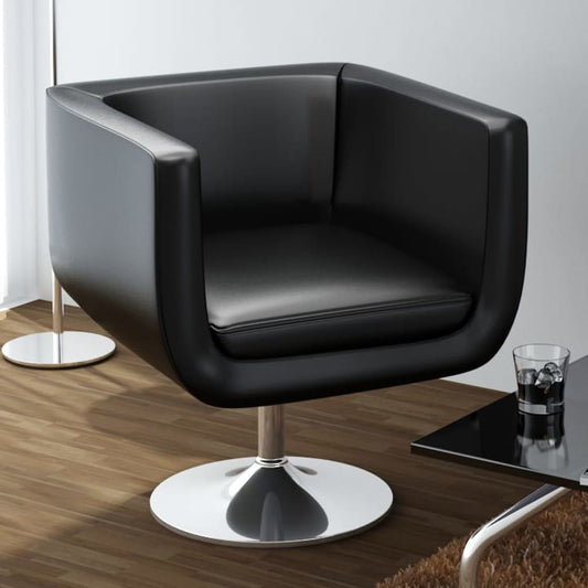 bar stool, black artificial leather