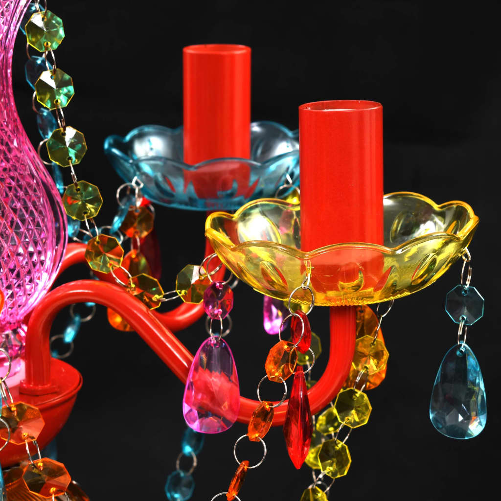 Multicolor Crystal Chandelier 5 Bulb Sockets