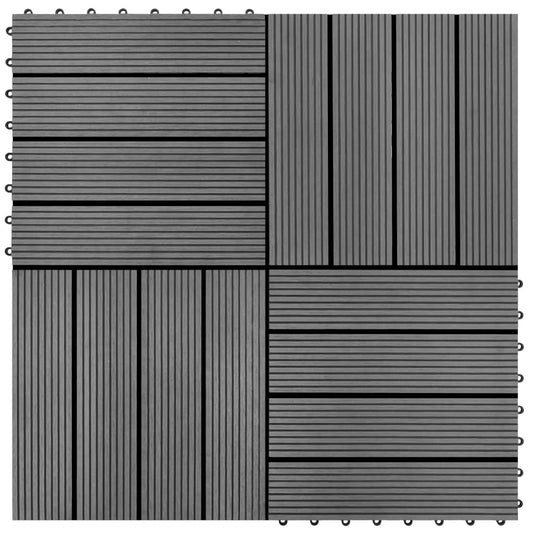 WPC Tiles for Terraces 30x30cm 11 pcs (1m²) Grey