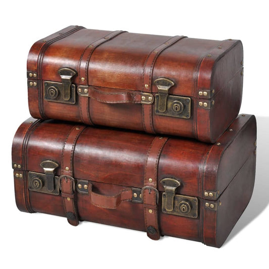 suitcases, 2 pcs., vintage style, brown wood