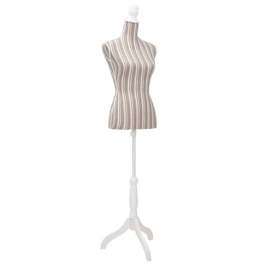 female mannequin, striped linen