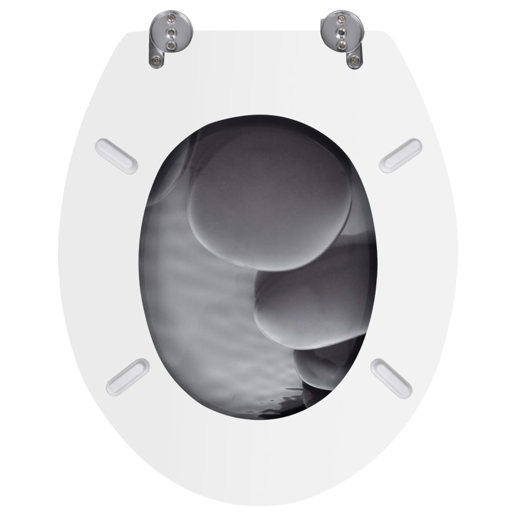 toilet seat with lid, MDF, stone design