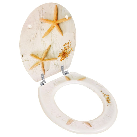 toilet seat with lid, MDF, starfish design