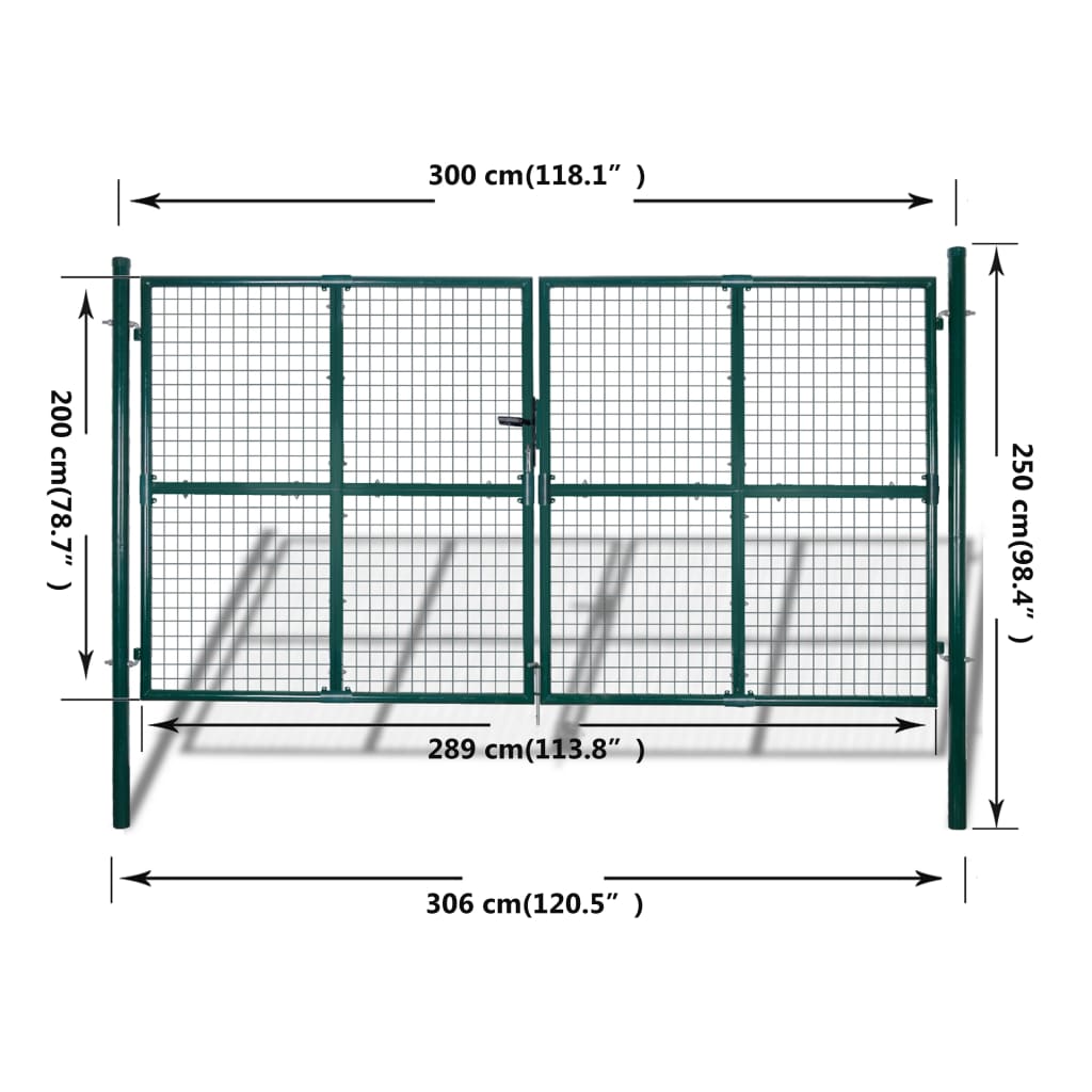 Garden gate with mesh 289 x 200 cm / 306 x 250 cm
