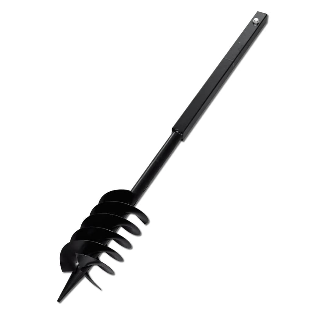 Ground Drill with Handle 120 mm and Double Spirals, Black Steel