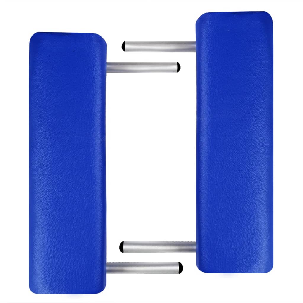 vidaXL massage table, foldable, 2 parts, aluminum frame, blue