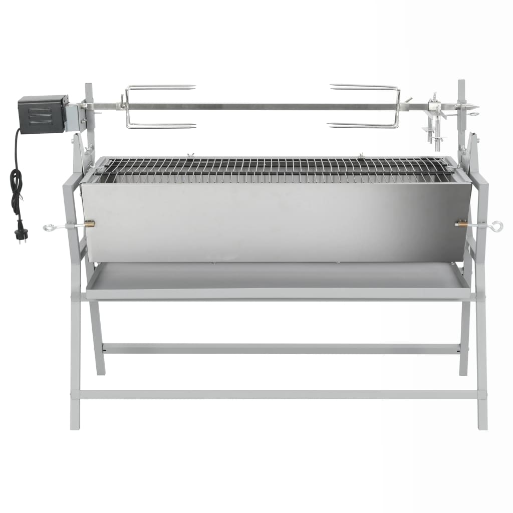 BBQ iron, stainless steel grill with rotating spit