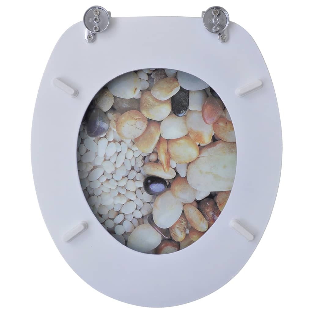 Toilet Bowl Cover MDF with Pebble design