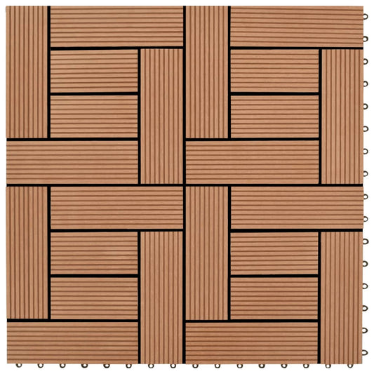 WPC Tiles for Terraces 30x30cm 11 pcs -1m² Brown