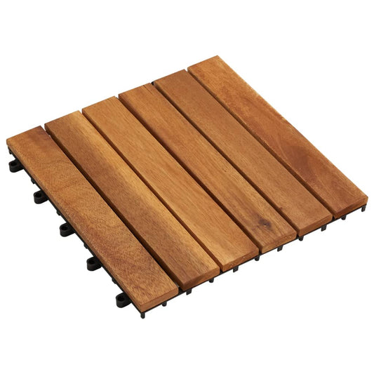 Acacia Wood Tiles for Terraces 30x30cm 10 pcs Vertical Pattern