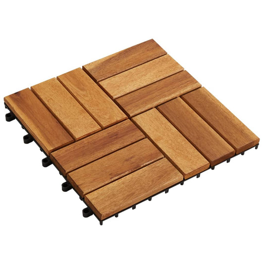 Acacia Wood Tiles for Terraces 30x30cm 10 pcs