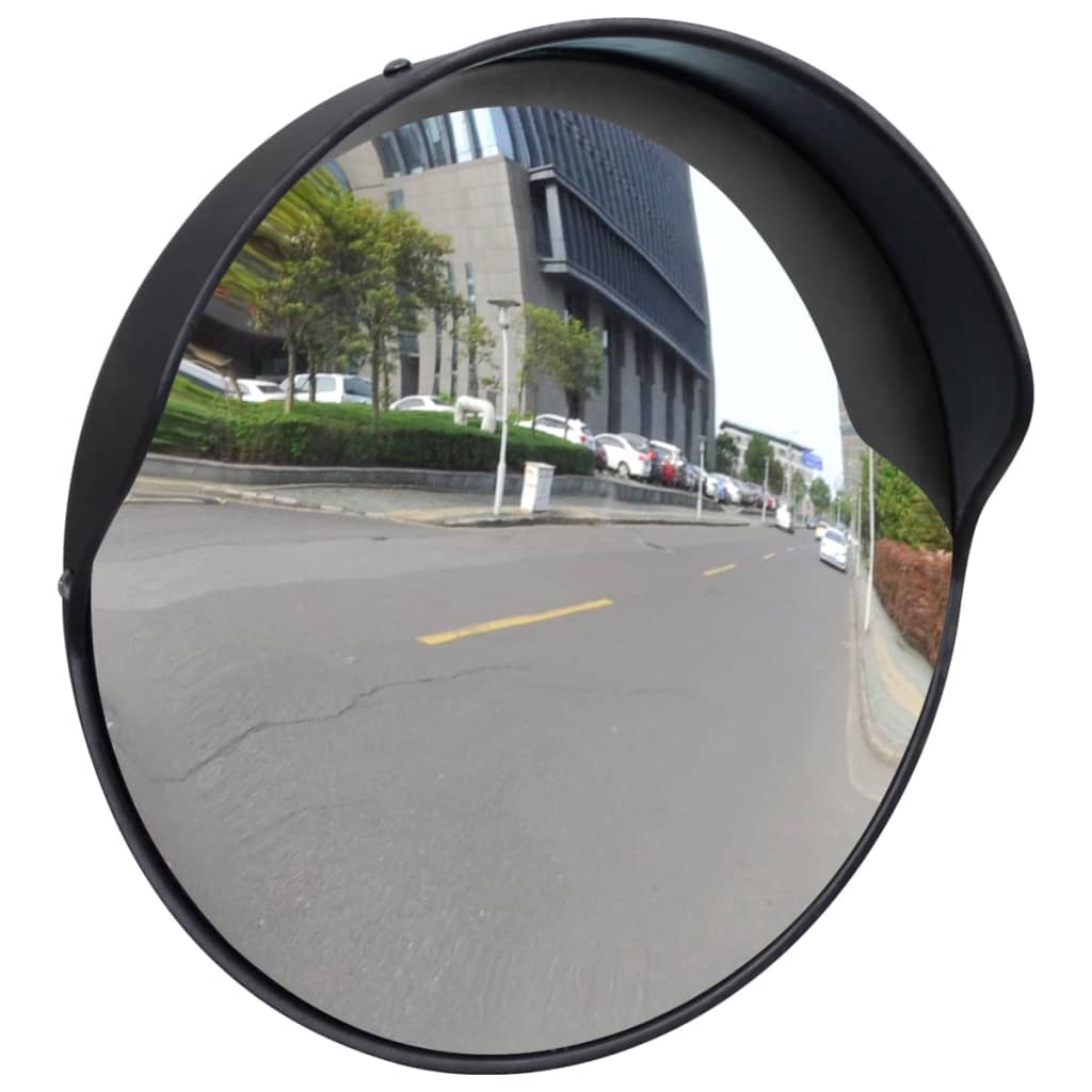 Curved traffic mirror, PC plastic, black, 30 cm