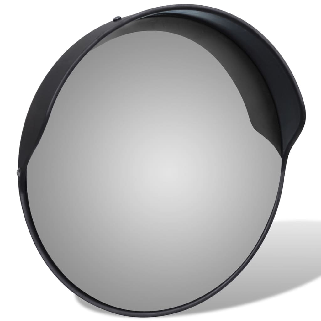 Curved traffic mirror, PC plastic, black, 30 cm