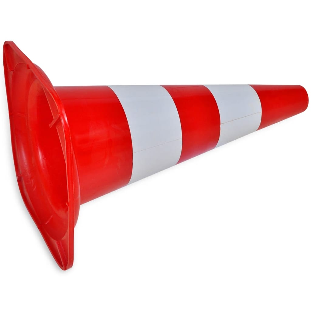 10 reflective traffic cones, red and white, 50 cm