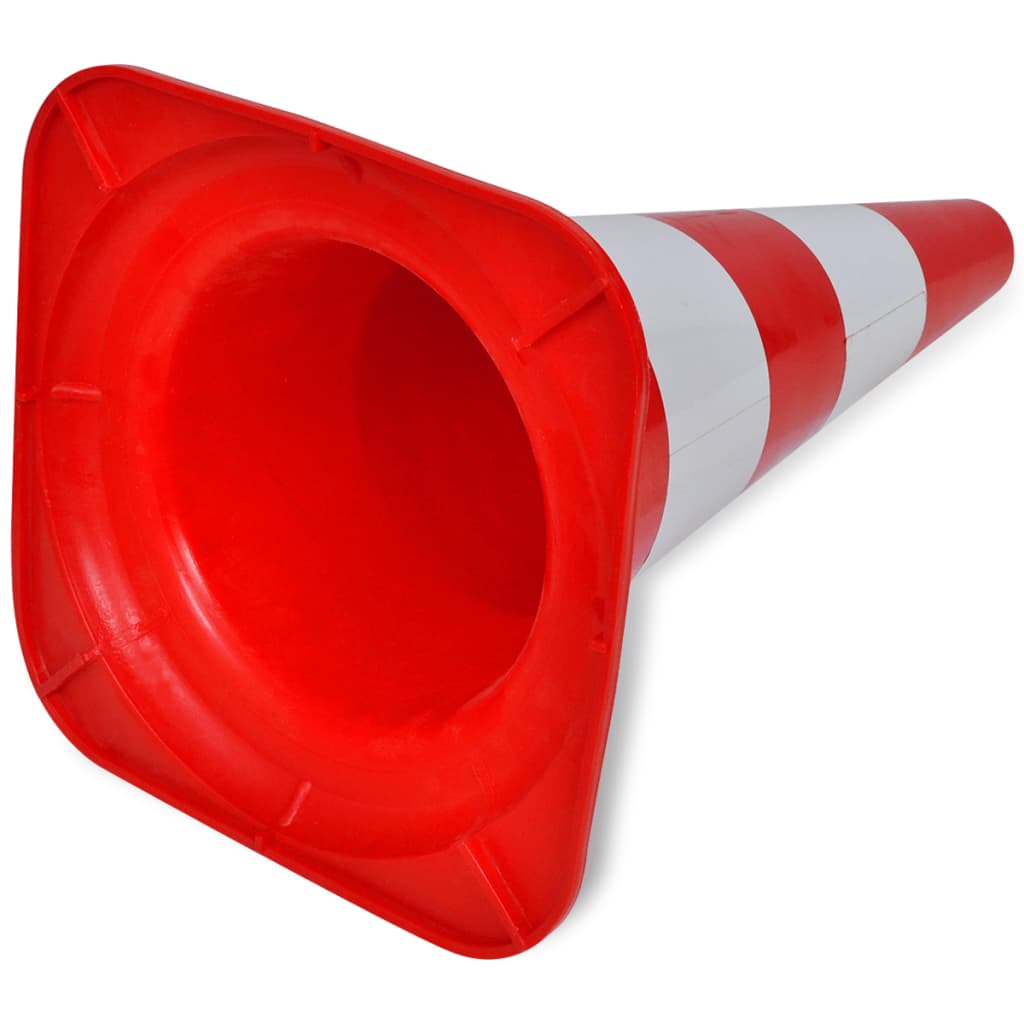 10 reflective traffic cones, red and white, 50 cm