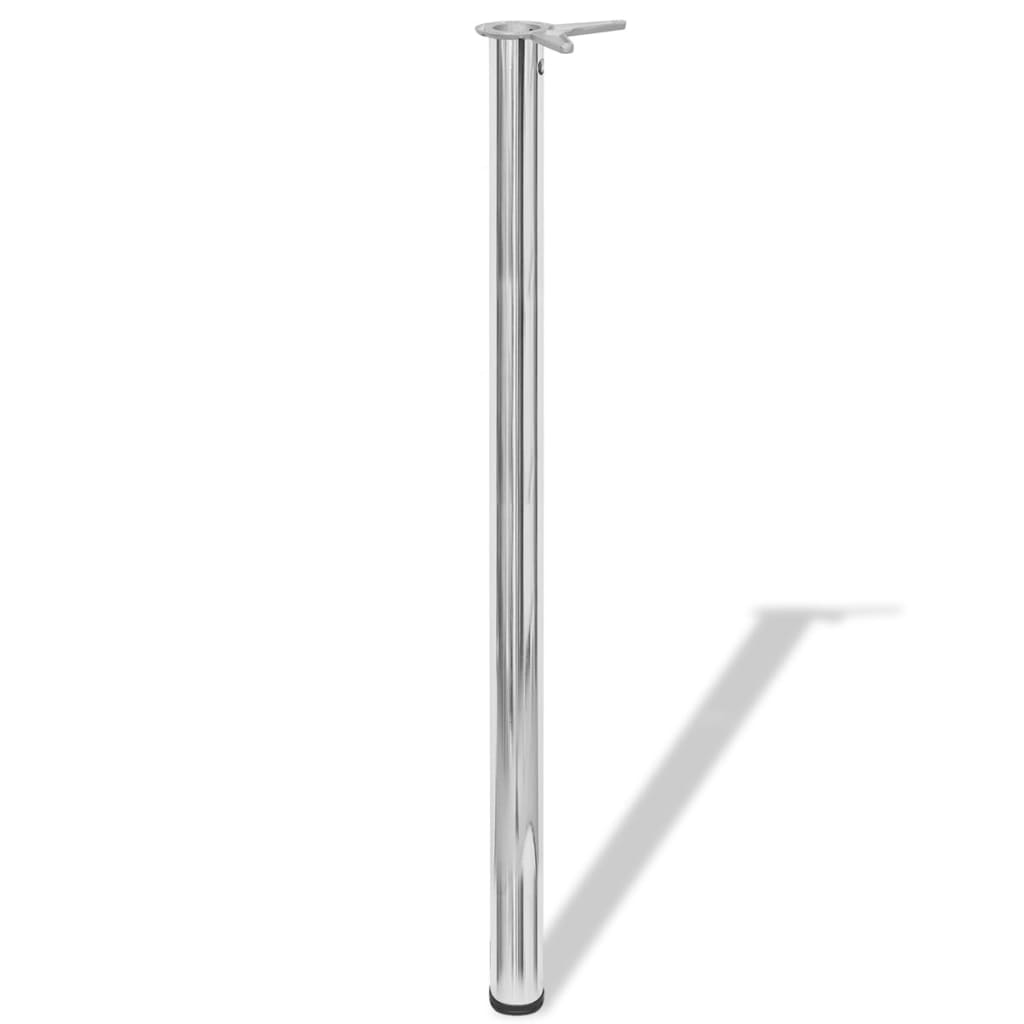 Table legs, 4 pcs., adjustable, 1100 mm, chrome