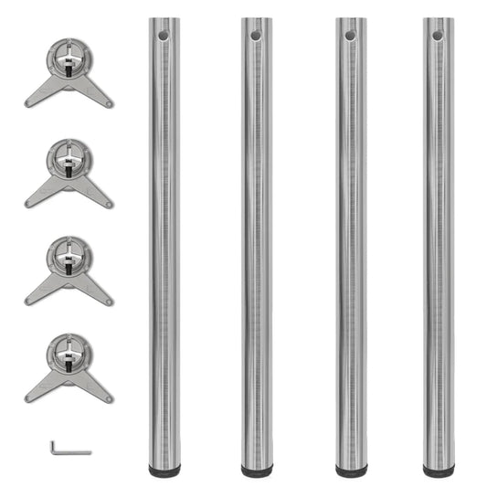 Table legs, 4 pcs., adjustable, 870 mm, matte nickel