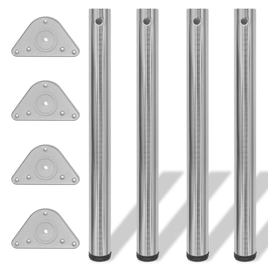 Table legs, 4 pcs., adjustable, 710 mm, matte nickel