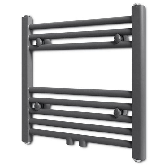 Towel rail for central heating, 480 x 480 mm, gray, straight