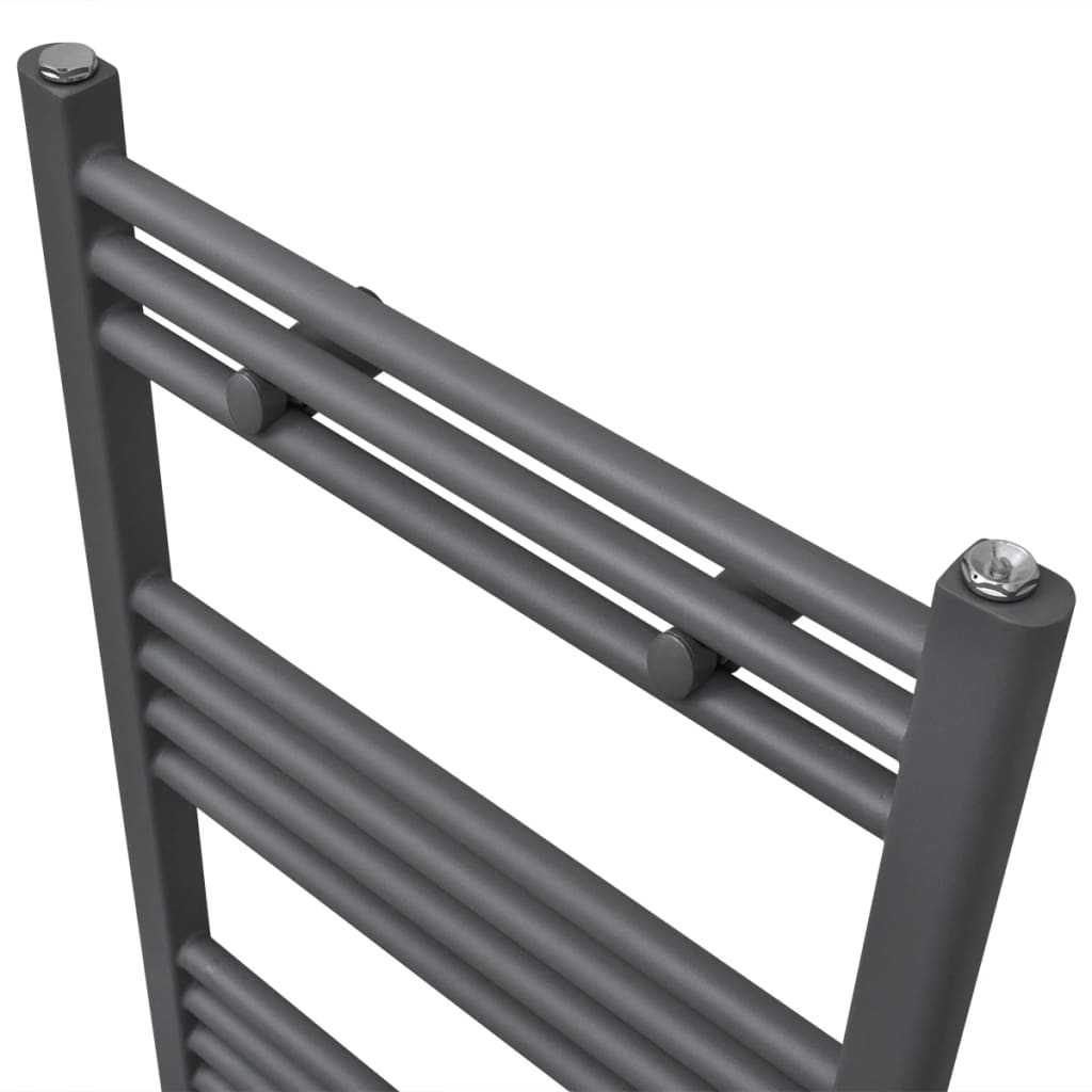 Towel rail for central heating, 500 x 764 mm, gray, straight