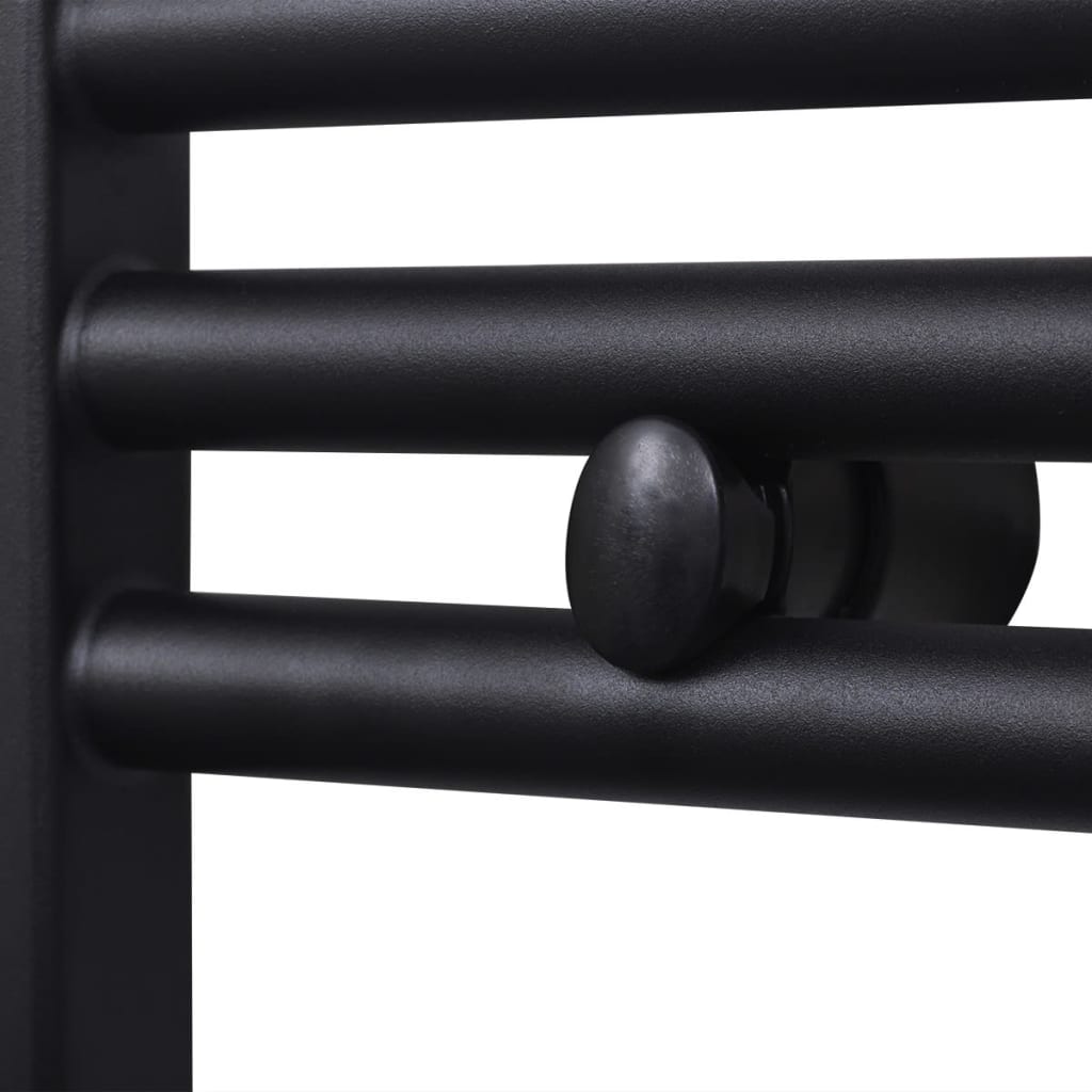 Towel rail for central heating, 500 x 764 mm, black, straight