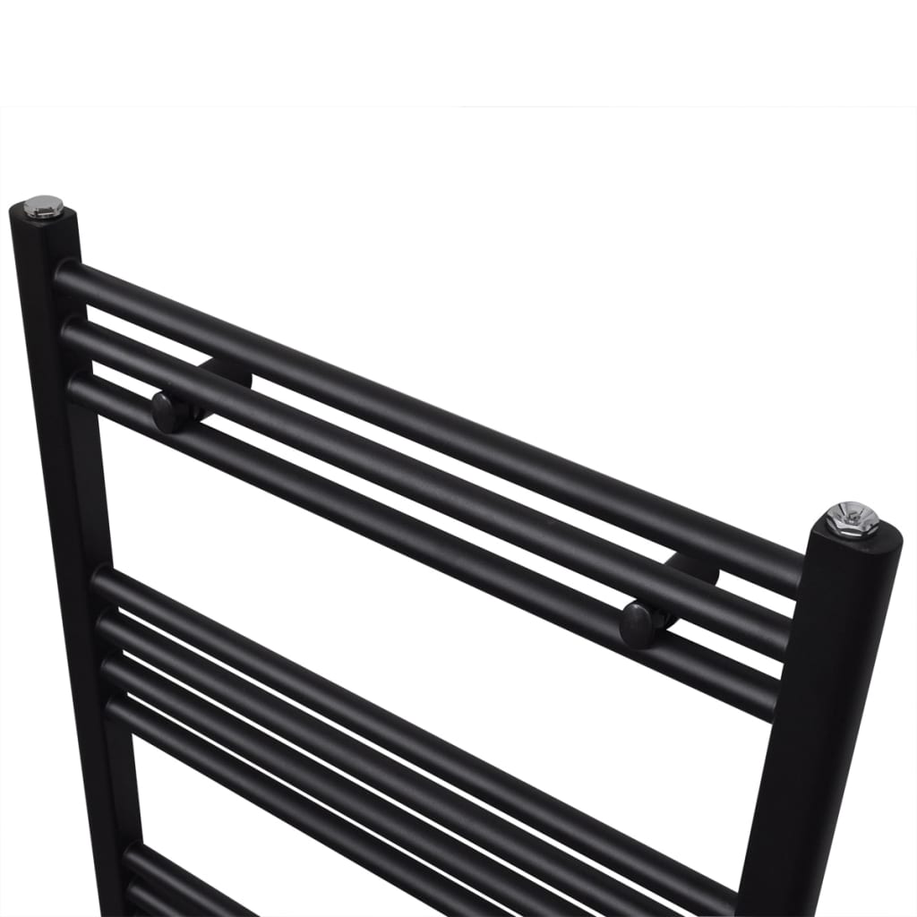 towel rail for central heating, 500x1160 mm, black, straight