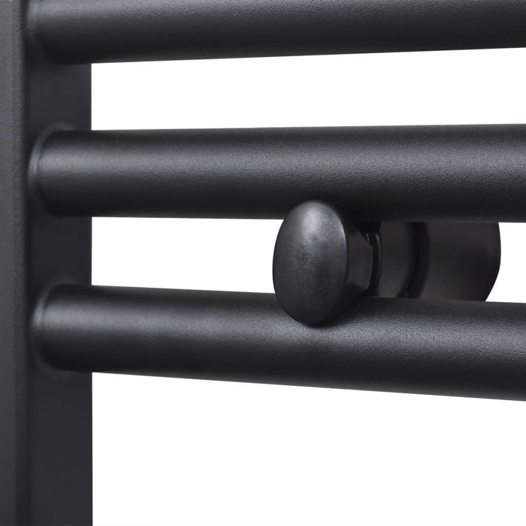 towel rail for central heating, 500x1160 mm, black, straight