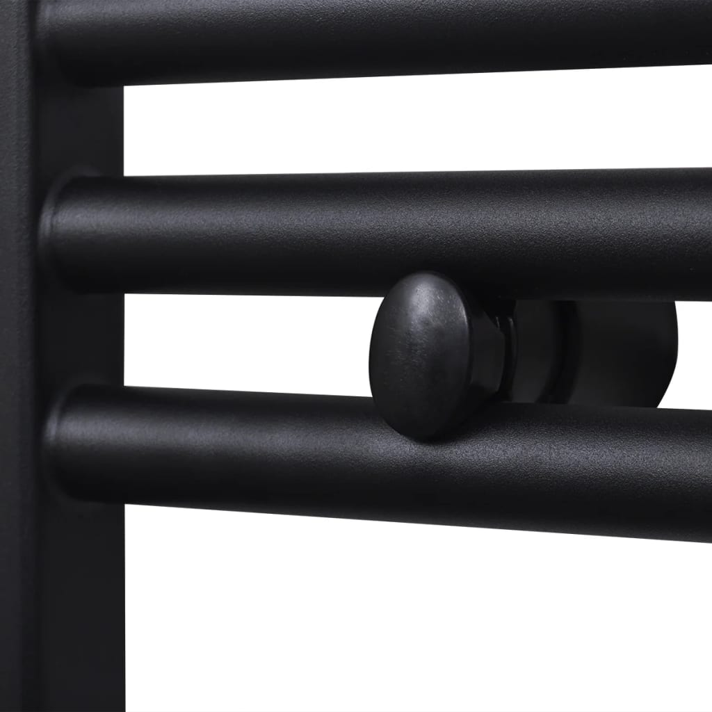 Towel rail for central heating, 500 x 764 mm, black, curved
