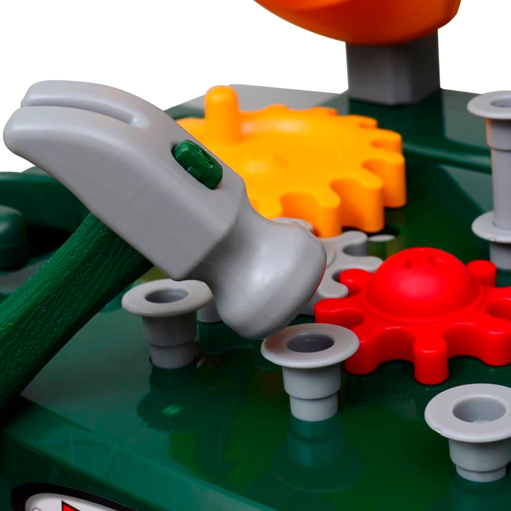 Bērnu rotaļu darba galds ar instrumentiem, zaļa + pelēka krāsa - amshop.lv