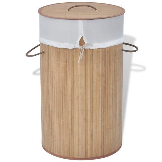 laundry basket, bamboo, natural color