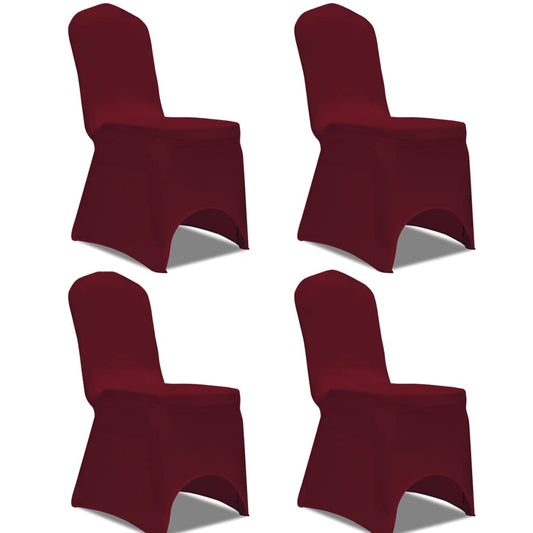 Чехлы на стулья, 4 шт., резинка, бордовые