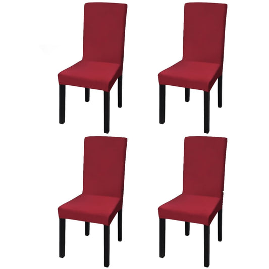 гибкие чехлы на стулья, 4 шт., бордовые
